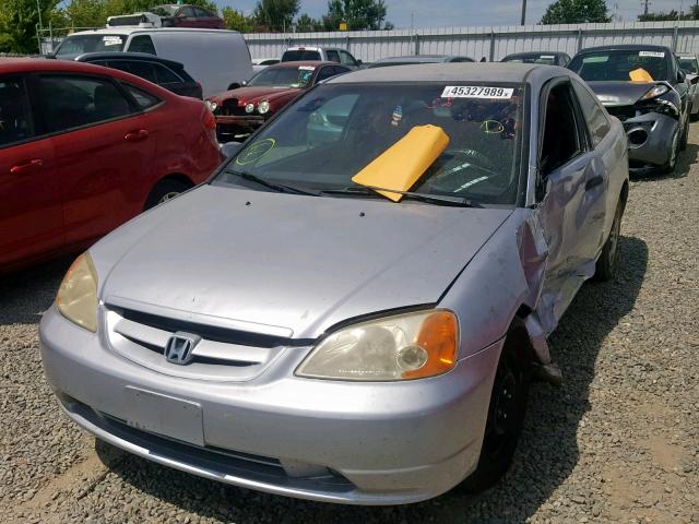 1HGEM21281L073270 - 2001 HONDA CIVIC DX SILVER photo 2