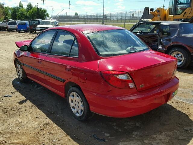 KNADC123326147934 - 2002 KIA RIO RED photo 3