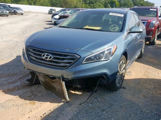 5NPE34AFXFH094553 - 2015 HYUNDAI SONATA SPO BLUE photo 2