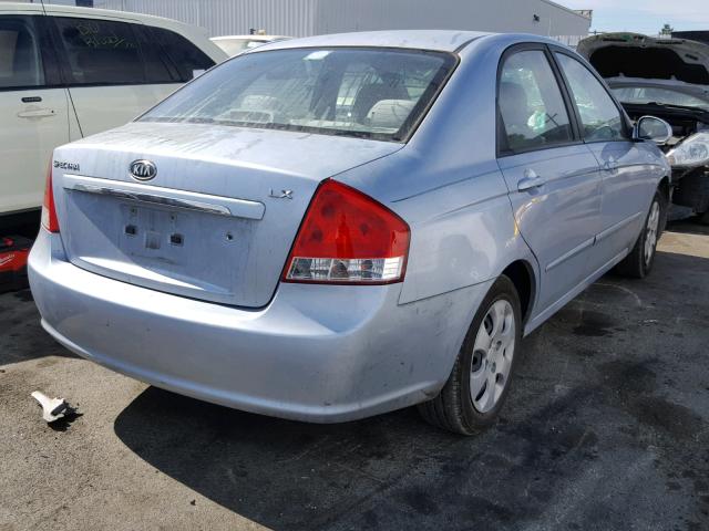 KNAFE121185508383 - 2008 KIA SPECTRA EX BLUE photo 4