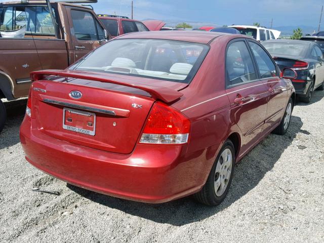 KNAFE121485551292 - 2008 KIA SPECTRA EX RED photo 4