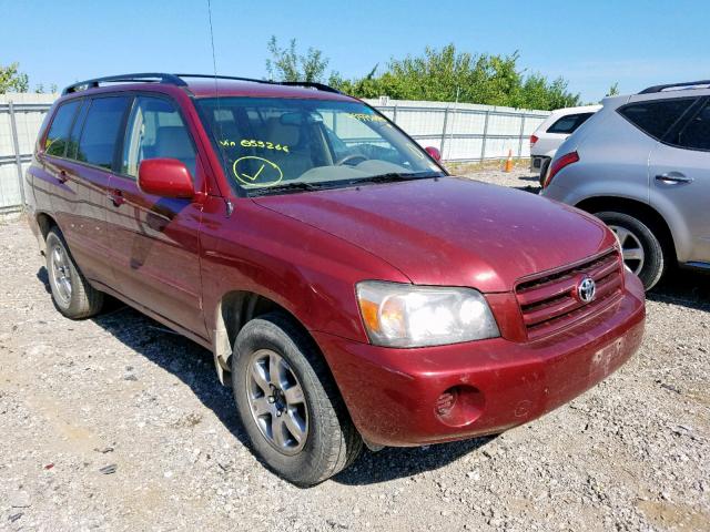 JTEGP21A350055266 - 2005 TOYOTA HIGHLANDER MAROON photo 1