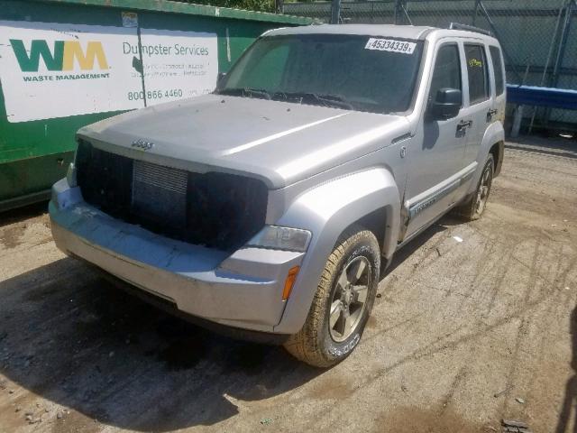 1J8GN28K28W244588 - 2008 JEEP LIBERTY SP SILVER photo 2