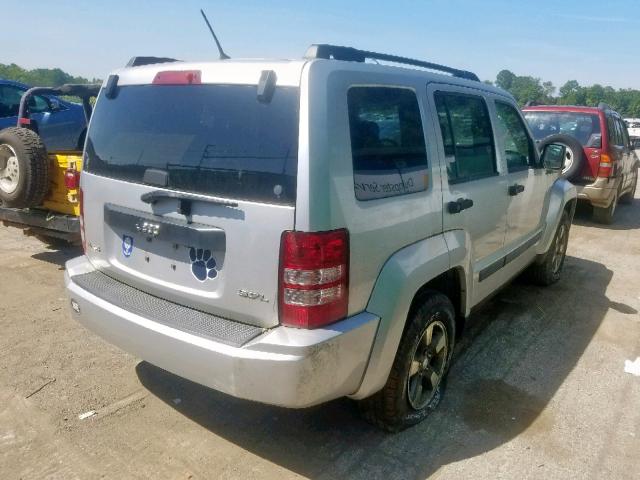 1J8GN28K28W244588 - 2008 JEEP LIBERTY SP SILVER photo 4