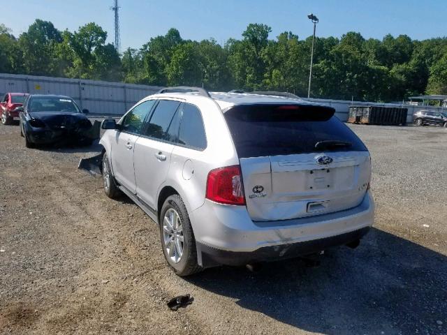 2FMDK3J93DBA20933 - 2013 FORD EDGE SEL SILVER photo 3