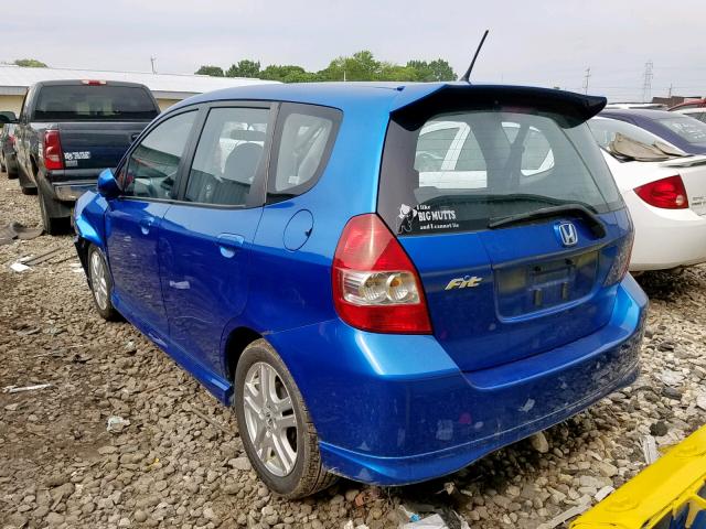 JHMGD37667S066984 - 2007 HONDA FIT S BLUE photo 3