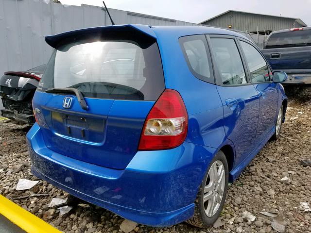 JHMGD37667S066984 - 2007 HONDA FIT S 蓝色 照片 4