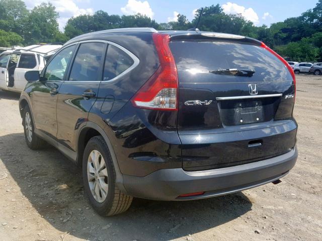 2HKRM4H75CH627661 - 2012 HONDA CR-V EXL BLACK photo 3