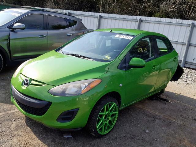 JM1DE1HY6B0119161 - 2011 MAZDA MAZDA2 GREEN photo 2