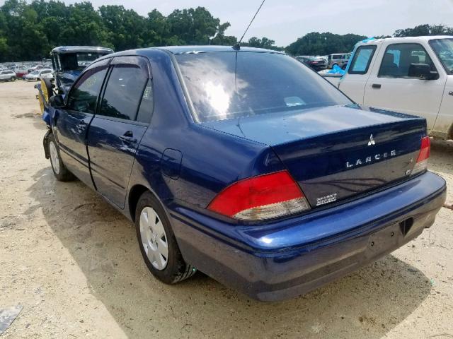 JA3AJ26EX2U027846 - 2002 MITSUBISHI LANCER ES BLUE photo 3