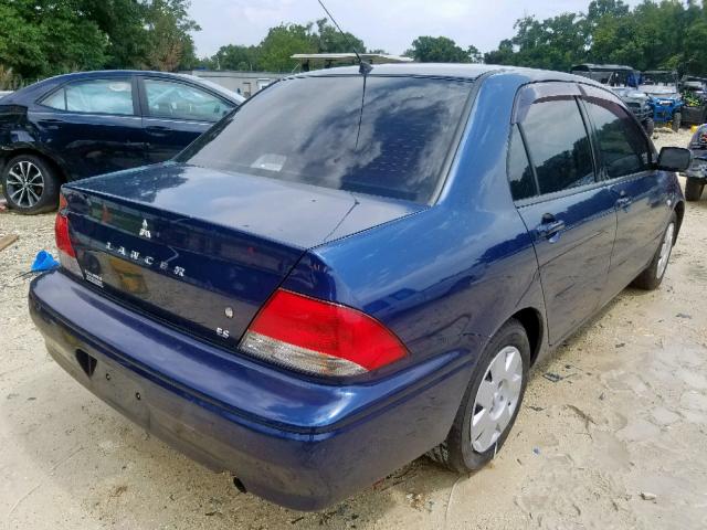 JA3AJ26EX2U027846 - 2002 MITSUBISHI LANCER ES BLUE photo 4