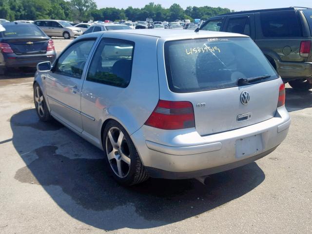 9BWDD61J514062137 - 2001 VOLKSWAGEN GTI GLS SILVER photo 3