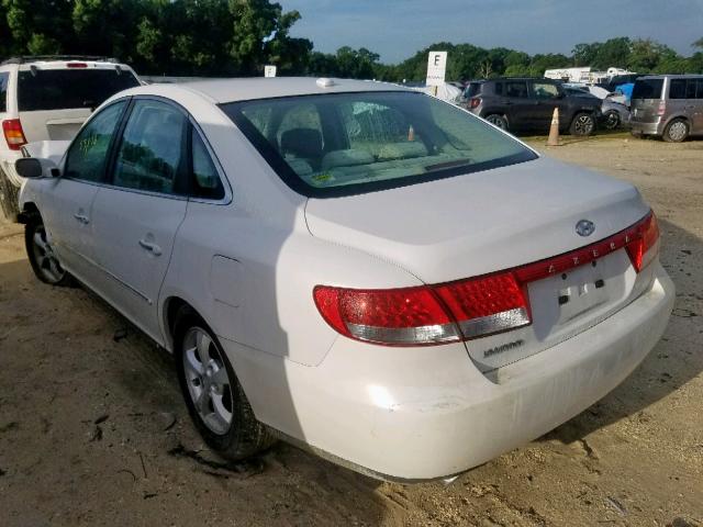 KMHFC46D27A235695 - 2007 HYUNDAI AZERA GLS WHITE photo 3