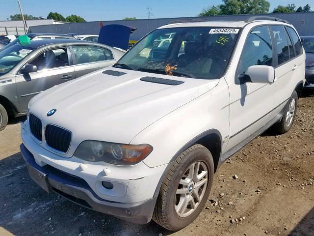 5UXFA13544LU21629 - 2004 BMW X5 3.0I WHITE photo 2