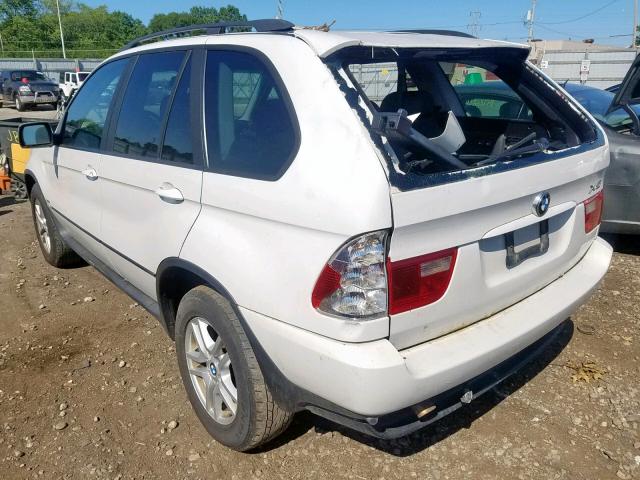 5UXFA13544LU21629 - 2004 BMW X5 3.0I WHITE photo 3