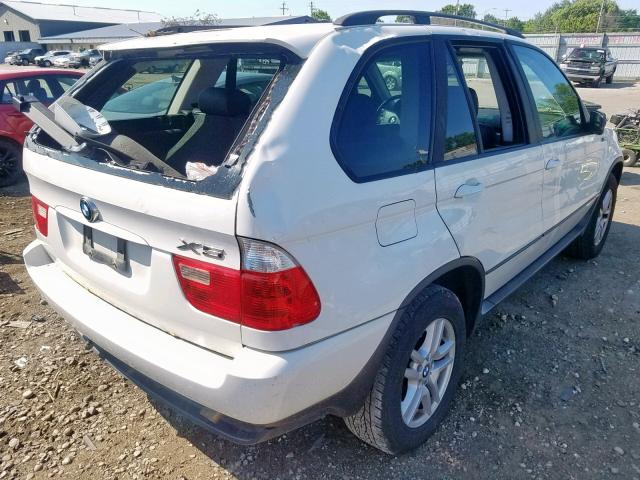 5UXFA13544LU21629 - 2004 BMW X5 3.0I WHITE photo 4