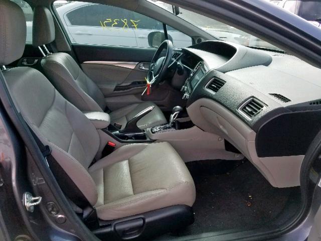 19XFB2F92EE050032 - 2014 HONDA CIVIC EXL Մոխրագույն լուսանկար 5