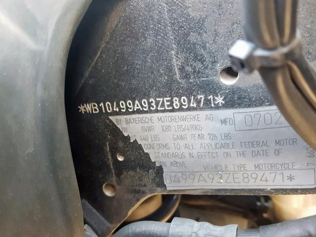 WB10499A93ZE89471 - 2003 BMW R1150 RT GRAY photo 10