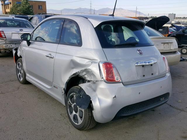 3C3CFFGE1ET266755 - 2014 FIAT 500 ELECTR SILVER photo 3