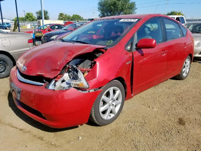 JTDKB20U683434404 - 2008 TOYOTA PRIUS RED photo 2