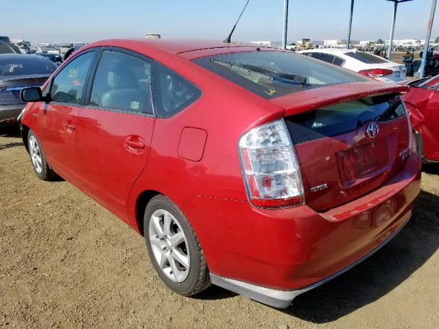 JTDKB20U683434404 - 2008 TOYOTA PRIUS RED photo 3