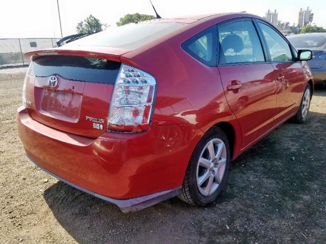 JTDKB20U683434404 - 2008 TOYOTA PRIUS RED photo 4