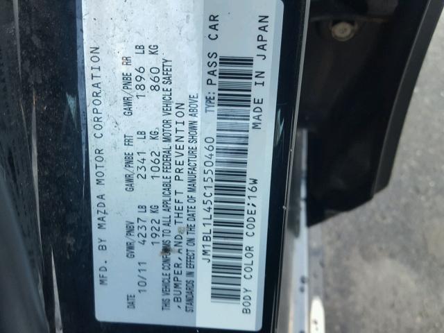 JM1BL1L45C1550460 - 2012 MAZDA SPEED 3 BLACK photo 10