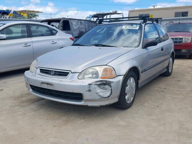 2HGEJ6322VH112421 - 1997 HONDA CIVIC CX SILVER photo 2