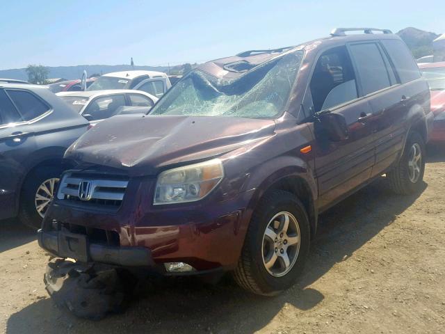 5FNYF18308B031686 - 2008 HONDA PILOT SE BURGUNDY photo 2