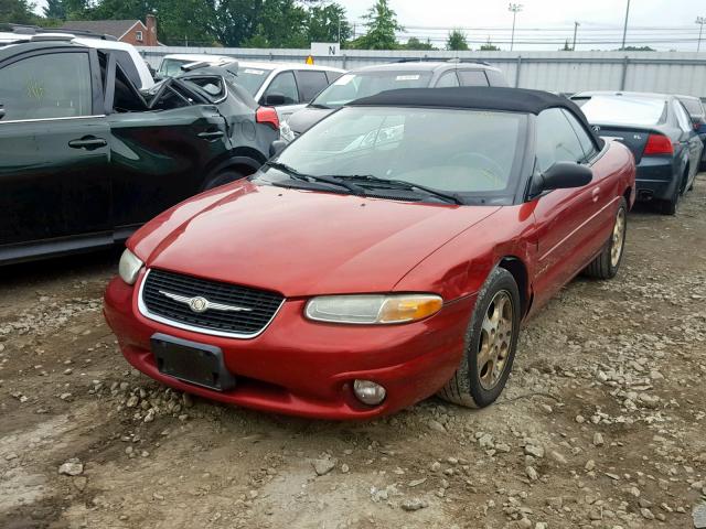 3C3EL55H6XT598296 - 1999 CHRYSLER SEBRING JX RED photo 2