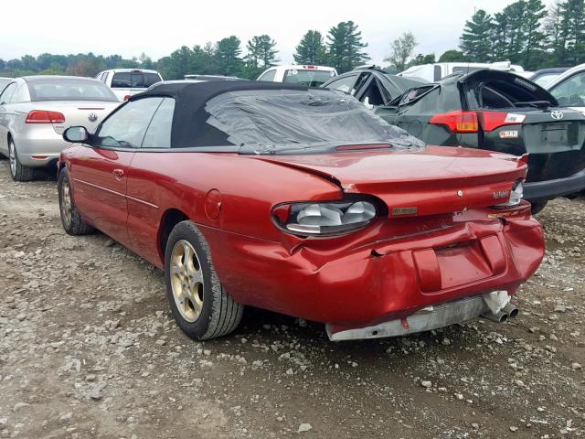 3C3EL55H6XT598296 - 1999 CHRYSLER SEBRING JX RED photo 3