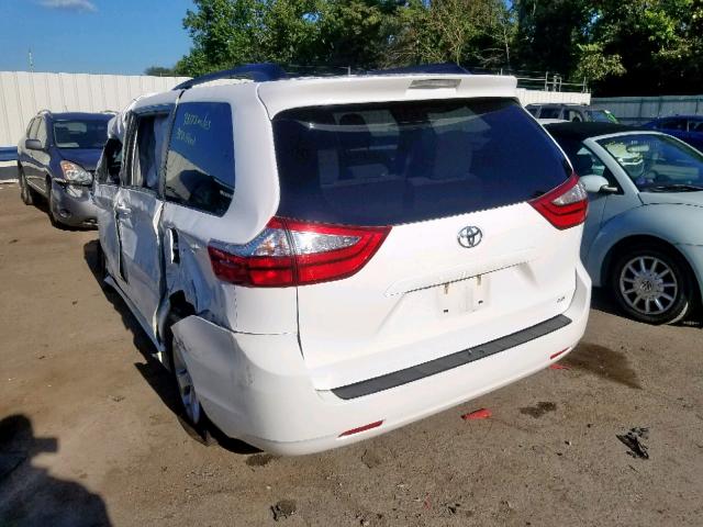 5TDKZ3DC9HS827024 - 2017 TOYOTA SIENNA LE WHITE photo 3