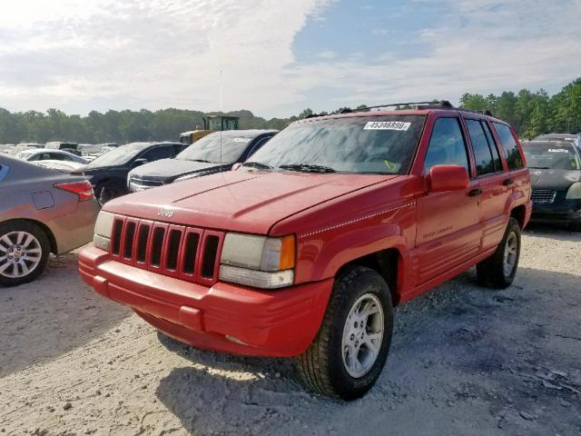 1J4GZ78S6WC150358 - 1998 JEEP GRAND CHER RED photo 2