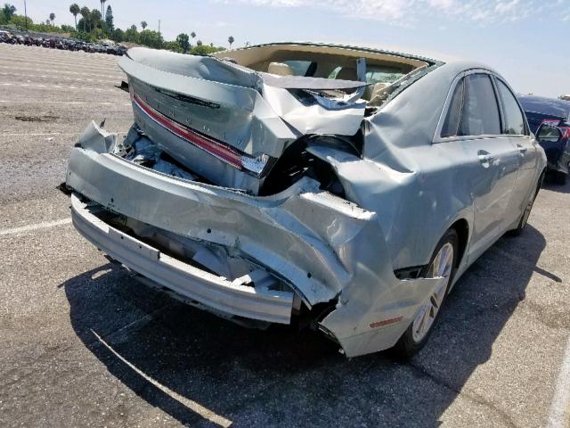 3LN6L2LUXER822884 - 2014 LINCOLN MKZ HYBRID TEAL photo 4