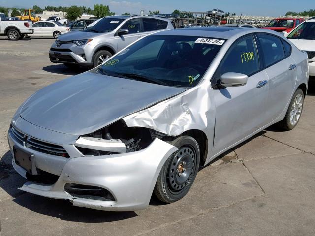 1C3CDFCH1DD295506 - 2013 DODGE DART LIMIT SILVER photo 2