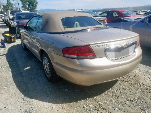 1C3EL45R24N355454 - 2004 CHRYSLER SEBRING LX GOLD photo 3