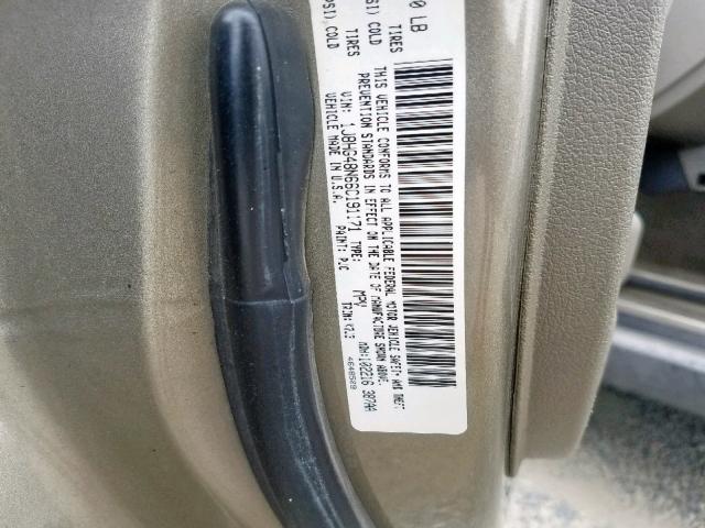 1J8HG48N66C191171 - 2006 JEEP COMMANDER 棕色 照片 10