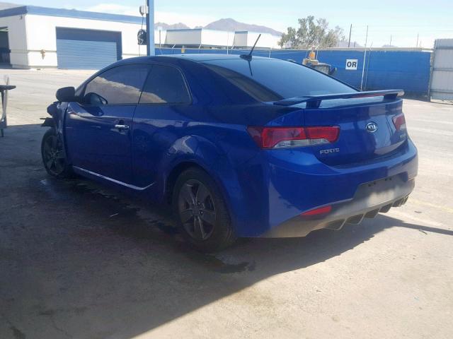 KNAFU6A26C5623077 - 2012 KIA FORTE EX BLUE photo 3