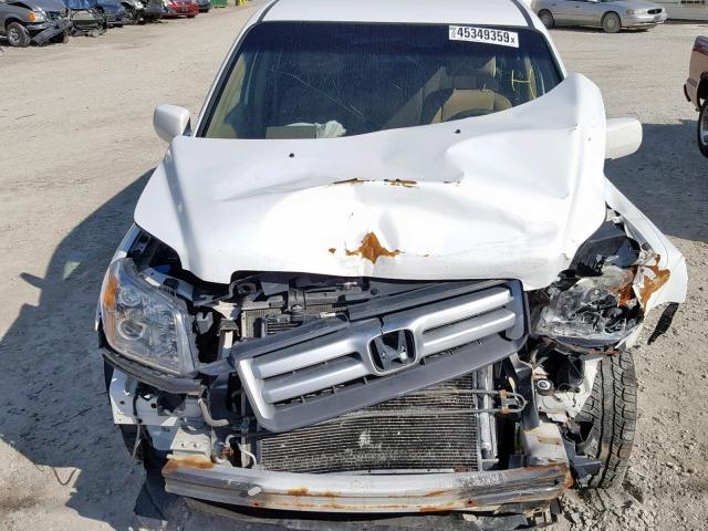 5FNYF18258B046692 - 2008 HONDA PILOT VP WHITE photo 7