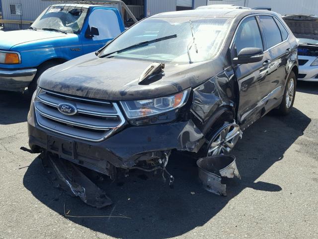 2FMPK3J94GBC07518 - 2016 FORD EDGE SEL BLACK photo 2