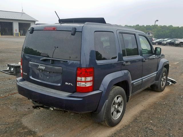 1J8GN28K08W279565 - 2008 JEEP LIBERTY SP BLUE photo 4