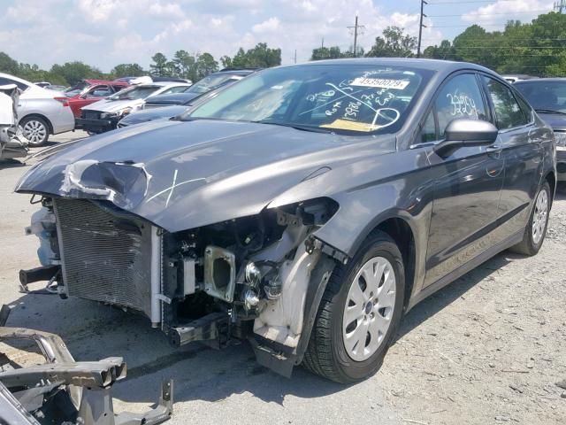 1FA6P0G72E5365577 - 2014 FORD FUSION S GRAY photo 2