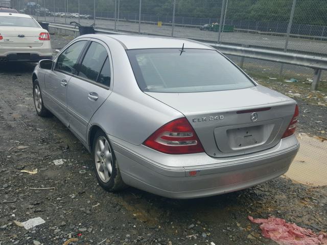 WDBRF61J62F289643 - 2002 MERCEDES-BENZ C 240 SILVER photo 3