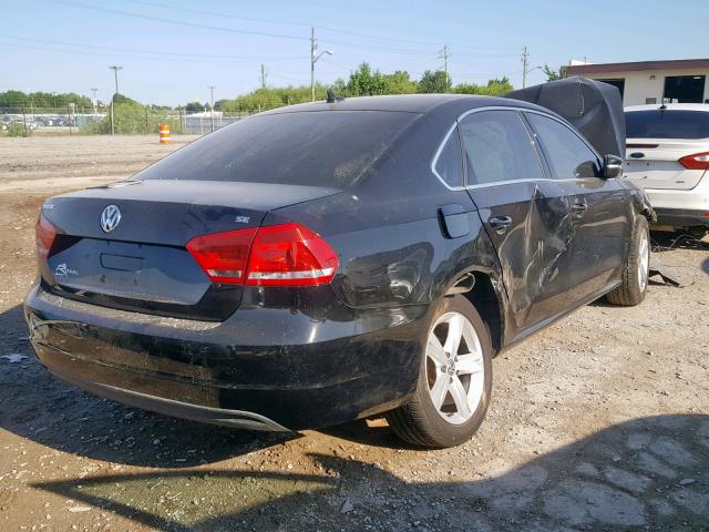 1VWBP7A3XDC098607 - 2013 VOLKSWAGEN PASSAT SE BLACK photo 4