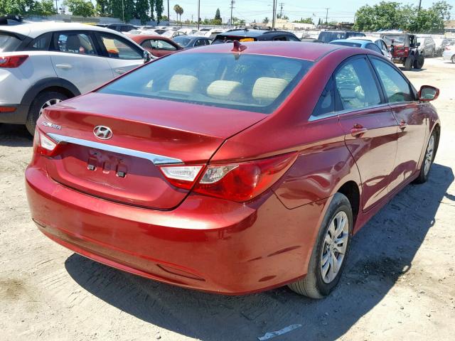 5NPEB4AC2BH155056 - 2011 HYUNDAI SONATA GLS RED photo 4