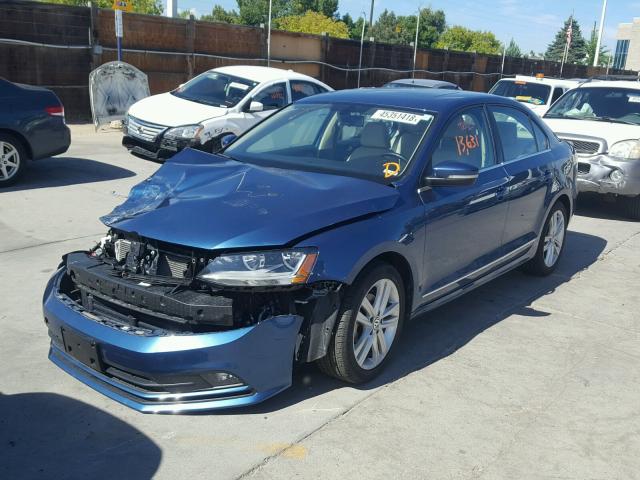 3VWL17AJ1HM203396 - 2017 VOLKSWAGEN JETTA SEL BLUE photo 2