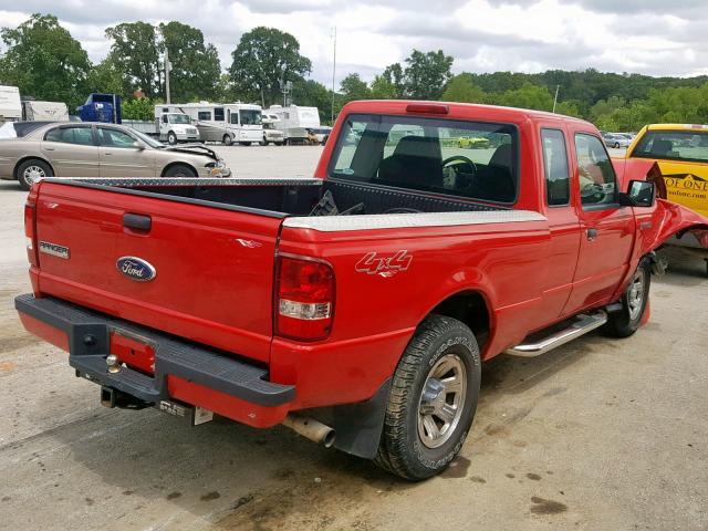 1FTYR15E38PB04794 - 2008 FORD RANGER SUP RED photo 4