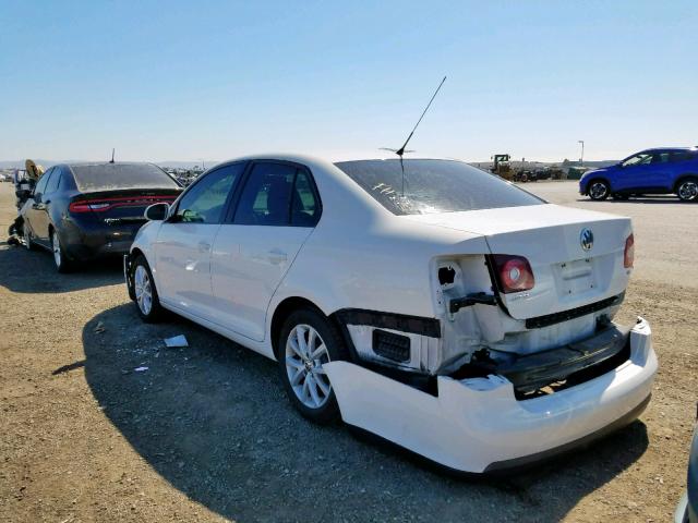 3VWRZ7AJ3AM140911 - 2010 VOLKSWAGEN JETTA SE WHITE photo 3