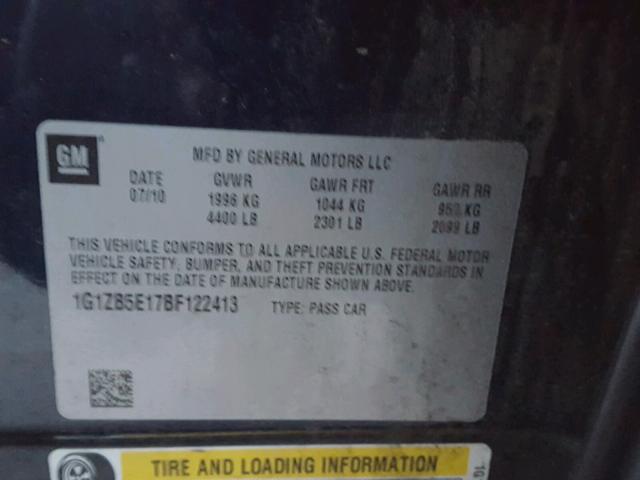 1G1ZB5E17BF122413 - 2011 CHEVROLET MALIBU LS 蓝色 照片 10