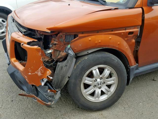 5J6YH28787L009167 - 2007 HONDA ELEMENT EX ORANGE photo 9